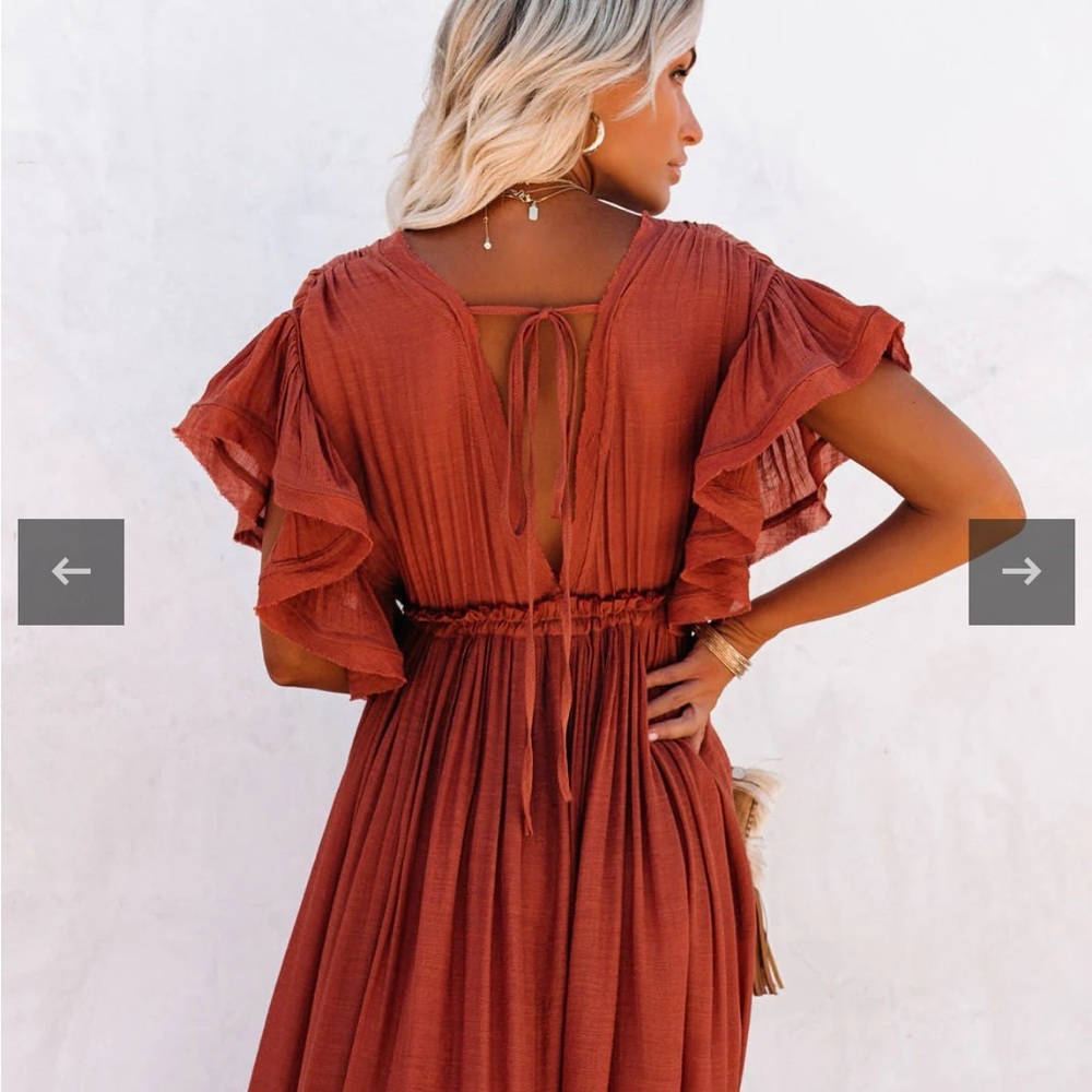 Boho Rust Maxi Dress - Picture 5 of 6